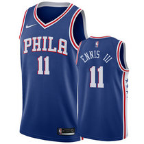 Nike Philadelphia 76ers #11 James Ennis Blue Game Authentic Stitched NBA jersey