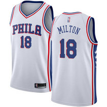 Nike Philadelphia 76ers #18 Shake Milton White Game Authentic Stitched NBA Jersey