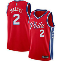 Nike Philadelphia 76ers #2 Moses Malone Red Game Authentic Stitched NBA jersey