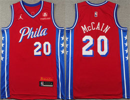 Nike Philadelphia 76ers #20 Jared McCain Red With Advertising Authentic Stitched NBA Jersey