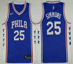 Nike Philadelphia 76ers #25 Ben Simmons Blue Game Authentic Stitched NBA jersey