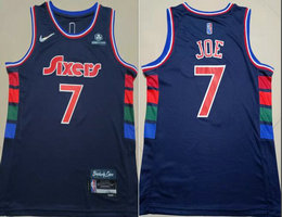 Nike Philadelphia 76ers #7 Isaiah Joe City 75th anniversary With Advertising Authentic Stitched NBA jersey