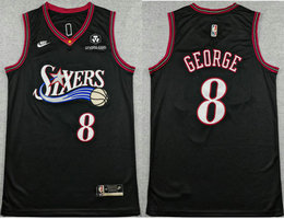 Nike Philadelphia 76ers #8 Paul George Black 2026 Classic With Advertising Jersey