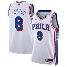 Nike Philadelphia 76ers #8 Paul George White Association Edition Stitched Jersey