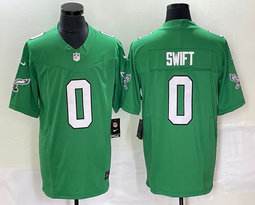 Nike Philadelphia Eagles #0 D’andre Swift Green Throwback 2023 F.U.S.E. Authentic stitched NFL jersey
