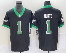 Nike Philadelphia Eagles #1 Jalen Hurts Black Throwback 2023 F.U.S.E. Authentic stitched NFL jersey