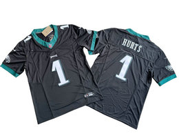 Nike Philadelphia Eagles #1 Jalen Hurts Black 2023 F.U.S.E Authentic Stitched NFL Jersey
