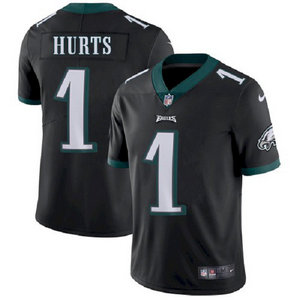 Nike Philadelphia Eagles #1 Jalen Hurts Black Vapor Untouchable Authentic Stitched NFL Jersey