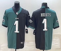 Nike Philadelphia Eagles #1 Jalen Hurts Green and Black Authentic Stitched NFL jersey