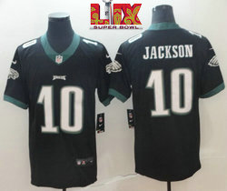 Nike Philadelphia Eagles #10 DeSean Jackson Black 24-25 Super Bowl LIX Football Jersey