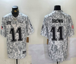 Nike Philadelphia Eagles #11 A. J. Brown 2024 Salute to Service Authentic Stitched NFL Jersey