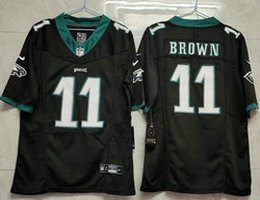 Nike Philadelphia Eagles #11 A. J. Brown Black 2023 F.U.S.E Authentic Stitched NFL Jersey