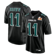 Nike Philadelphia Eagles #11 A. J. Brown Black Fashion 24-25 Super Bowl LIX NFL Jersey