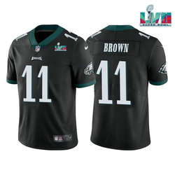 Nike Philadelphia Eagles #11 A. J. Brown Black Super Bowl LVII Patch Authentic stitched NFL jersey
