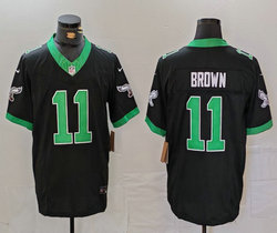 Nike Philadelphia Eagles #11 A. J. Brown Black Throwback 2023 F.U.S.E. Authentic stitched NFL jersey