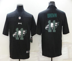 Nike Philadelphia Eagles #11 A. J. Brown Black shadow Logo Authentic Stitched NFL Jersey