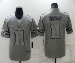 Nike Philadelphia Eagles #11 A. J. Brown Carbon Hemp grey Throwback Authentic Stitched NFL Jersey