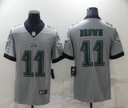 Nike Philadelphia Eagles #11 A. J. Brown Gray Inverted Legend Authentic Stitched NFL Jersey
