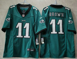 Nike Philadelphia Eagles #11 A. J. Brown Green 2023 F.U.S.E Authentic Stitched NFL Jersey
