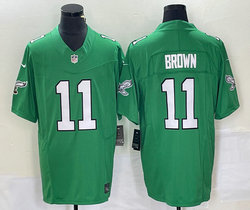 Nike Philadelphia Eagles #11 A. J. Brown Green Throwback 2023 F.U.S.E. Authentic stitched NFL jersey