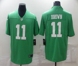 Nike Philadelphia Eagles #11 A. J. Brown Green Rush Authentic Stitched NFL Jersey