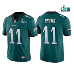 Nike Philadelphia Eagles #11 A. J. Brown Green Super Bowl LVII Patch Authentic stitched NFL jersey