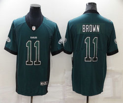 Nike Philadelphia Eagles #11 A. J. Brown Green drift Fashion Authentic Stitched NFL Jersey