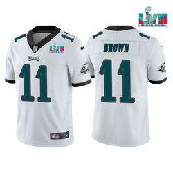 Nike Philadelphia Eagles #11 A. J. Brown White Super Bowl LVII Patch Authentic stitched NFL jersey