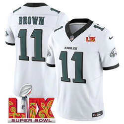 Nike Philadelphia Eagles #11 A.J. Brown White 24-25 Super Bowl LIX Football Jersey