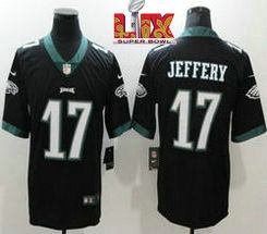 Nike Philadelphia Eagles #17 Alshon Jeffery Black 24-25 Super Bowl LIX Football Jersey