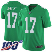 Nike Philadelphia Eagles #17 Alshon Jeffery With NFL 100th Season Patch Rush Authentic Stitched NFL Jersey