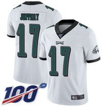 Nike Philadelphia Eagles #17 Alshon Jeffery With NFL 100th Season Patch White Vapor Untouchable Authentic Stitched NFL Jersey