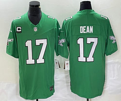 Nike Philadelphia Eagles #17 Nakobe Dean Green Throwback With C patch 2023 F.U.S.E. Authentic stitched NFL jersey