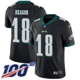 Nike Philadelphia Eagles #18 Jalen Reagor 100th Season Black Vapor Untouchable Authentic Stitched NFL Jersey