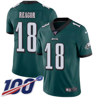 Nike Philadelphia Eagles #18 Jalen Reagor 100th Season Green Vapor Untouchable Authentic Stitched NFL Jersey