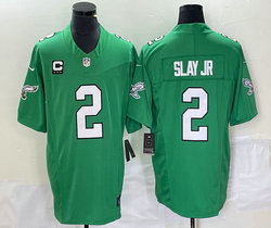 Nike Philadelphia Eagles #2 Darius Slay Jr Green Throwback With C patch 2023 F.U.S.E. Authentic stitched NFL jersey