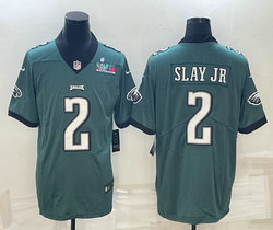 Nike Philadelphia Eagles #2 Darius Slay Jr Green Super Bowl LVII Patch Authentic stitched NFL jersey