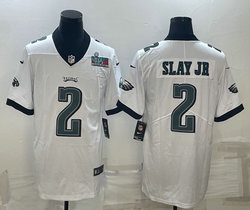 Nike Philadelphia Eagles #2 Darius Slay Jr White Super Bowl LVII Patch Authentic stitched NFL jersey