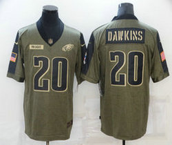 Nike Philadelphia Eagles #20 Brian Dawkins 2021 salute to service Authentic Stitched NFL Jersey