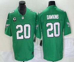 Nike Philadelphia Eagles #20 Brian Dawkins Green Throwback C patch 2023 F.U.S.E. Authentic stitched NFL jersey