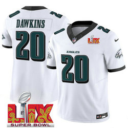 Nike Philadelphia Eagles #20 Brian Dawkins White 24-25 Super Bowl LIX Football Jersey