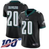 Nike Philadelphia Eagles #20 Brian Dawkins With NFL 100th Season Patch Black Vapor Untouchable Authentic Stitched NFL Jersey