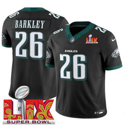 Nike Philadelphia Eagles #26 Saquon Barkley Black 24-25 Super Bowl LIX Football Jersey