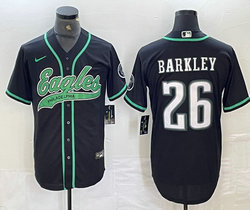 Nike Philadelphia Eagles #26 Saquon Barkley Black Joint Authentic Stitched baseball jersey