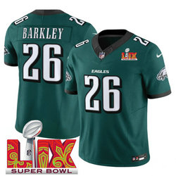 Nike Philadelphia Eagles #26 Saquon Barkley Green 24-25 Super Bowl LIX Football Jersey