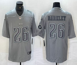 Nike Philadelphia Eagles #26 Saquon Barkley Grey Atmosphere with patch Jersey