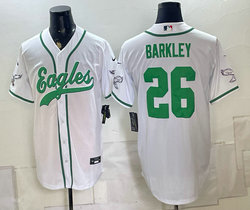 Nike Philadelphia Eagles #26 Saquon Barkley White Authentic Stitched baseball jersey