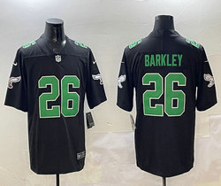 Nike Philadelphia Eagles #26 Saquon Barkley black Green Green letter Throwback NFL Jersey