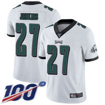 Nike Philadelphia Eagles #27 Malcolm Jenkins With NFL 100th Season Patch White Vapor Untouchable Authentic Stitched NFL Jersey