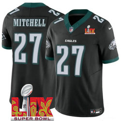 Nike Philadelphia Eagles #27 Quinyon Mitchell Black 24-25 Super Bowl LIX Football Jersey